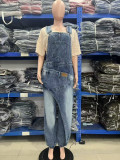 Women’s Summer Fashion Casual Layered Denim Overall Jumpsuit
