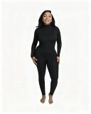 Women’s High Stretch Long Sleeve High Neck Basic Top and Matching Pants Set