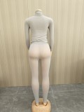 Women’s High Stretch Long Sleeve High Neck Basic Top and Matching Pants Set