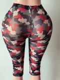 Women’s Sexy Polka Dot See Through Mesh High Waist Stretch Capri Pants for Outdoor Wear