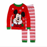 Kids’ Fall Winter Christmas Santa Claus and Christmas Tree Printed Two Piece Pajama Set