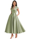 Women Formal Party Bow Ball Gown Dress（Processing time need 3-6 days）
