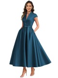 Women Formal Party Bow Ball Gown Dress（Processing time need 3-6 days）