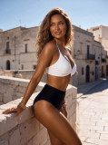 Women Solid Bikini Two Pieces Swimsuit