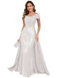 Women Off Shoulder Sequin Mermaid Pleated Formal Party Evening Dress（Processing time need 3-6 days）