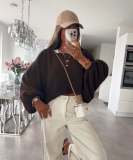 Women Solid Knit Round Neck Layering Sweater