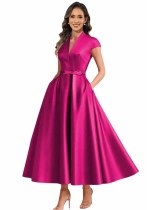 Women Formal Party Bow Ball Gown Dress（Processing time need 3-6 days）