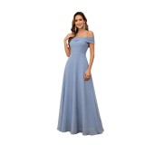 Women Off Shoulder Chiffon Bridesmaid Wedding Evening Dress（Processing time need 3-6 days）