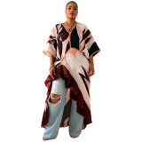Custom Women Printed Ink Wash Pleated Ruffle Maxi Dress (Made after Order ,need 7-10 DAYS)