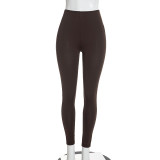 Women Fall Long Sleeve Ruched Hollow Out Top & Pants Two Piece Set