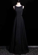 Women Black Sleeveless Long Rhinestone Round Neck Formal Party Evening Dress(Processing time need 3-6 days) Women Black Sleeveless Long Rhinestone Round Neck Formal Party Evening Dress(Processing time need 3-6 days)