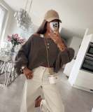 Women Solid Knit Round Neck Layering Sweater