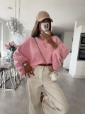 Women Solid Knit Round Neck Layering Sweater