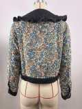 Women Spring Ruffle Peter Pan Collar Denim Jacket