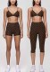 Women Polka Dot Halter Neck Bra & Capri Pants Yoga Wear Two Piece Set