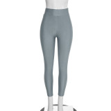 Women Fall Solid Slash Shoulder Long Sleeve Top & Trousers Two Piece Set