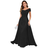 Women Off Shoulder Sequin Mermaid Pleated Formal Party Evening Dress（Processing time need 3-6 days）