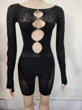 Women’s Sexy Beaded Leopard Print See Through Fishnet Tight Fitting Bodystocking