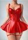 Women’s Sexy Patent Leather Strap Cutout Nightdress Lingerie Set