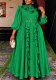 Women’s Plus Size Chiffon Stand Collar Lantern Sleeve Slim Waist Flared Maxi Formal Party Dress