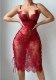 Women’s Sexy Red Lace Up Strap Bodycon Dress Lingerie