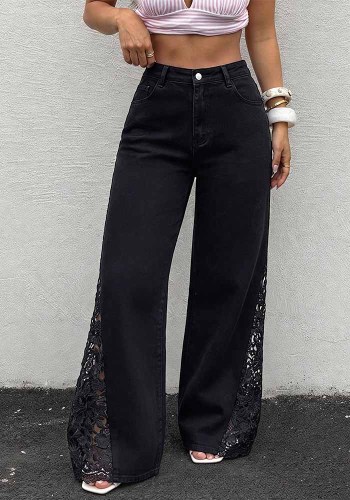 Women’s Denim Lace Patchwork Jeans