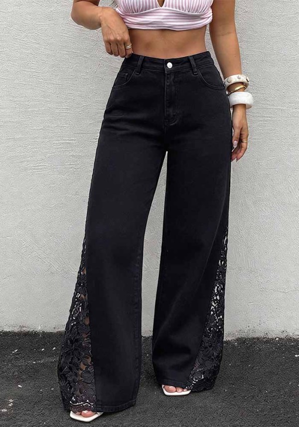 Women’s Denim Lace Patchwork Jeans