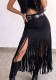 Women’s Spring Fall Fashion Tassel Stretch Skirt