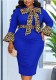 Women’s Fall Winter Lace Up Patchwork Leopard Print Bell Sleeve Bodycon Party Dress