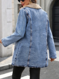Women’s Fall Winter Fleece Lined Denim Jacket