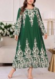 Women’s Plus Size Floral Print Long Sleeve Loose Maxi Dress