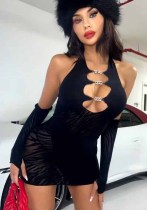 Women’s Halter Neck Chain Sleeve Bodycon Dress Lingerie Women’s Halter Neck Chain Sleeve Bodycon Dress Lingerie