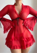 Women’s Sexy Lace Mesh Polka Dot Nightdress Lingerie Women’s Sexy Lace Mesh Polka Dot Nightdress Lingerie