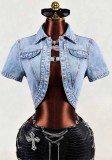 Women’s Summer Fashion Cropped Denim Top