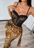 Women’s Sexy Leopard Print Strap Nightdress