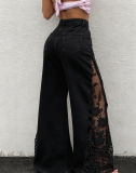 Women’s Denim Lace Patchwork Jeans