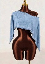 Women’s Slash Shoulder Cropped Denim Top Women’s Slash Shoulder Cropped Denim Top