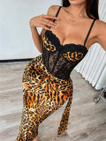 Women’s Sexy Leopard Print Strap Nightdress