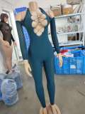 Women’s Beaded Halter Neck Shiny Pearl Fishnet Bodystocking