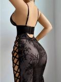 Women’s Sexy Red Lace Up Strap Bodycon Dress Lingerie