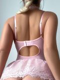 Women’s Sweet Bow Lace Bra and Panty Four Piece Lingerie Set