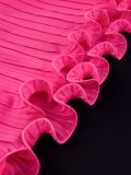 Women’s Fashion Solid Color V Neck Short Sleeve Cascading Ruffle Chiffon Pleated Dress