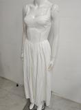 Women’s Summer Sexy Lace Patchwork Strap Low Back Maxi Dress