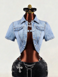 Women’s Summer Fashion Cropped Denim Top