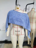 Women’s Slash Shoulder Cropped Denim Top