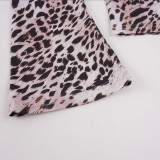 Women's Sexy Leopard Print Long Sleeve Slim Fit Street Style T Shirt