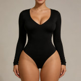 Fall Winter Women's Sexy Long Sleeve Slim Fit Shapewear Bodysuit