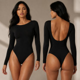 Fall Winter Women's Sexy Long Sleeve Slim Fit Shapewear Bodysuit