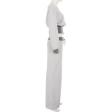 Fall Winter Women's Slash Neck Top Drawstring Pants Casual Two Piece Tracksuit