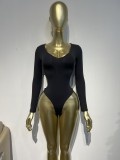 Fall Winter Women's Sexy Long Sleeve Slim Fit Shapewear Bodysuit